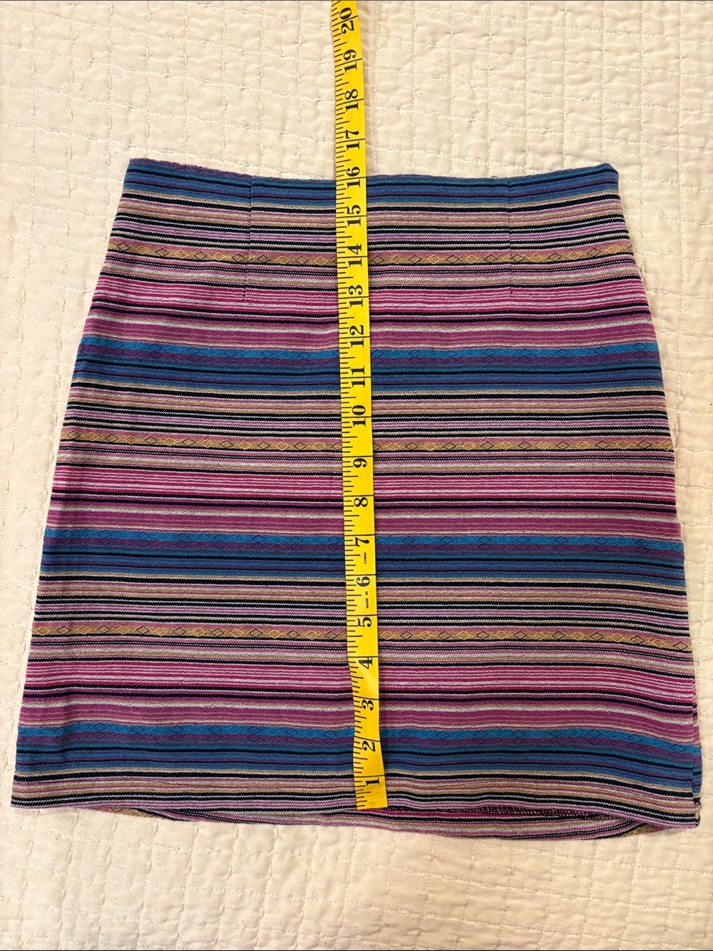 Kaisely Pink & Blue Striped Knit Mini Skirt Size Small - Picture 8 of 10